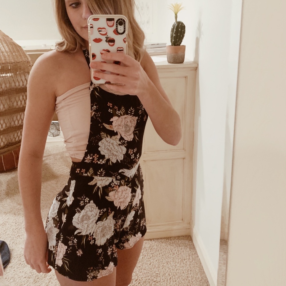 H&M Floral Tie Up Romper